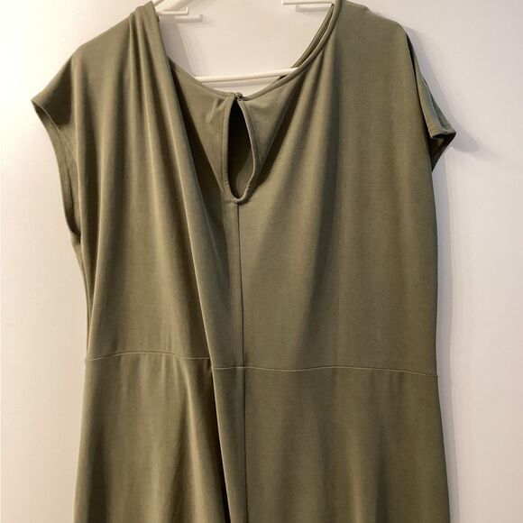 Nordstrom Rack Side Note‎ Modal Blend Midi Dress Army GREEN 2X - Picture 7 of 9